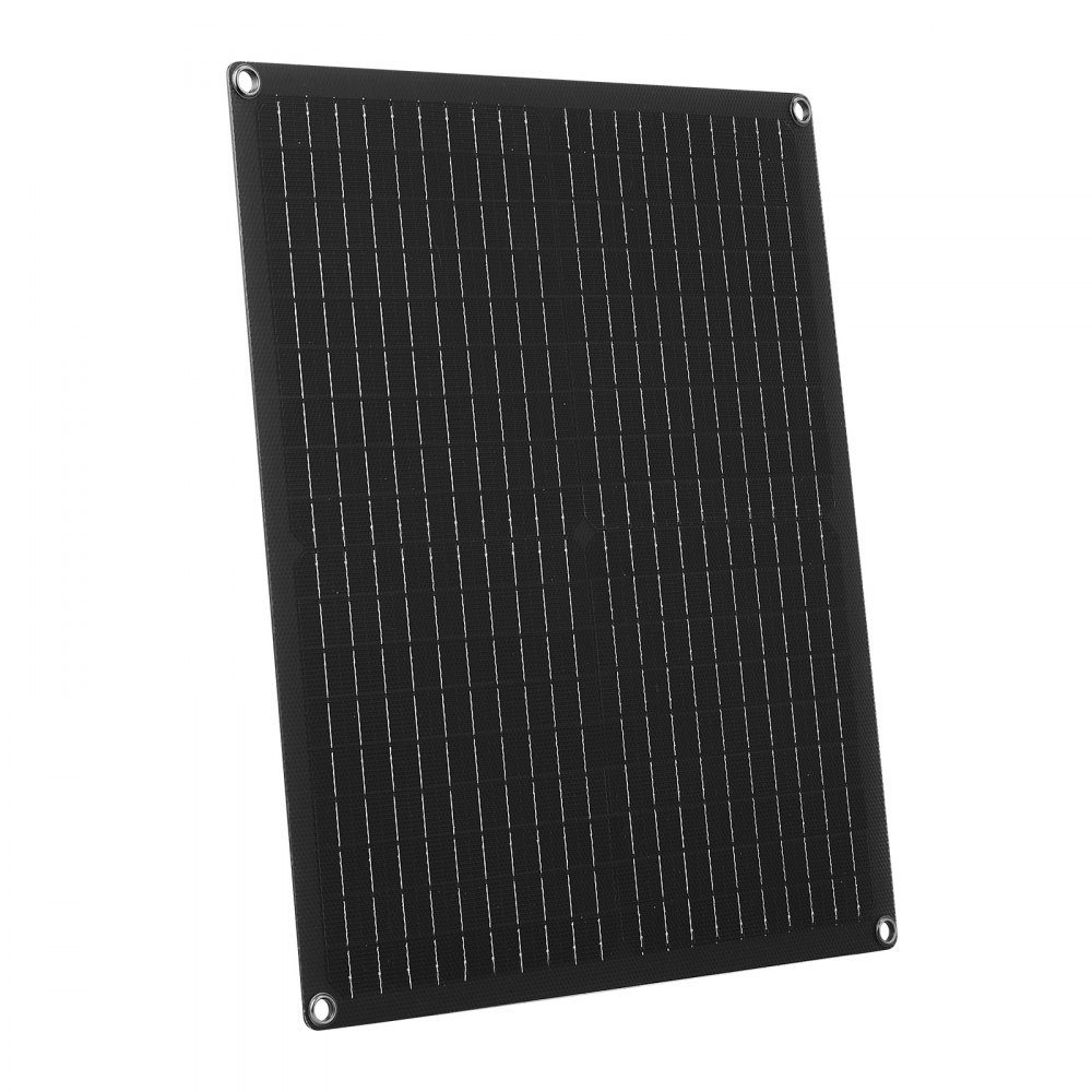 30 W 12V Solar Panel Charger, Monocrystalline Solar Panel Kit with Built-in Smart Controller and 3 Connection Cables, Portable for RV, Car, Motorcycle, Boat, Van, Motorhome