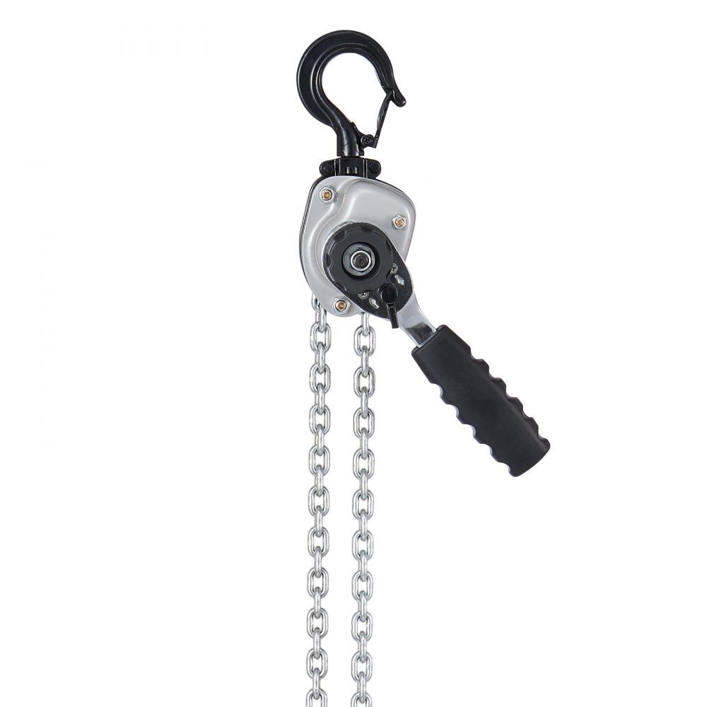 Mini Lever Hoist, 1/2 Ton Capacity Hand Chain Hoist, 3m Stroke, G80 Steel Alloy Chain with Mechanical Double Pawl Brake, Chain Hoist with 360° Swivel Hooks, for Warehouse, Construction, Garage