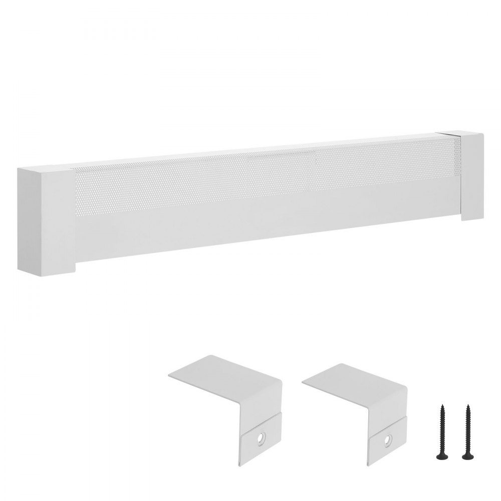 Couvercles de chauffage série Basic 1221 x 80 x 193 mm, couvercle avant de radiateur électrique standard, couvercle de remplacement en acier robuste pour chambre à coucher, blanc – Réf. HT-24393