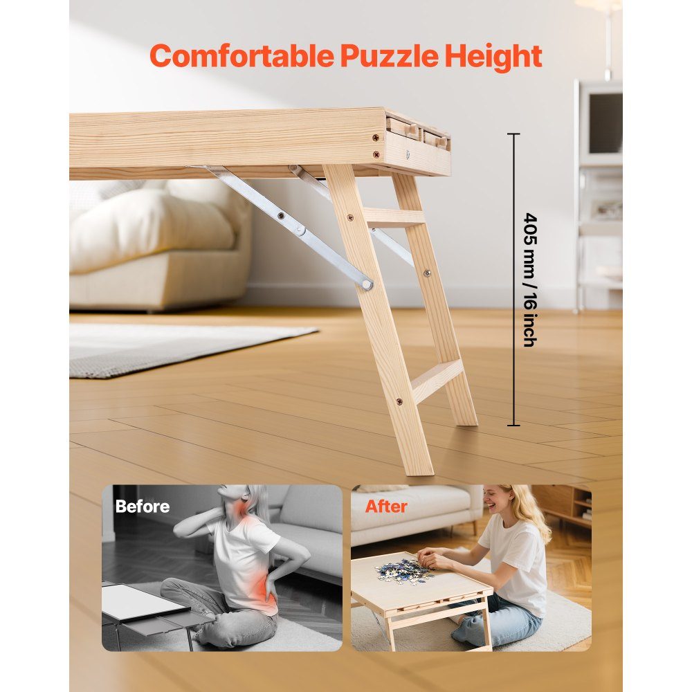 1500 Piece Puzzle Board with 4 Drawers Cover and Folding Legs Portable Puzzle Table (865x635mm) Puzzle Accessories for Adults Puzzle Storage System Puzzle Boards