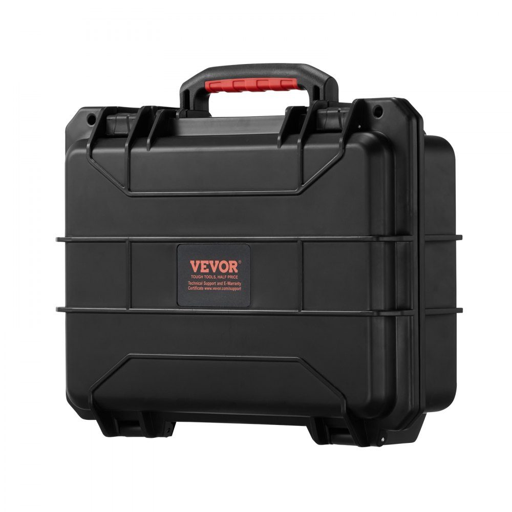 Weatherproof Hard Shell Dry Boxes with Pre-Cut Foam and Retractable Handles for Travel, IP67 Waterproof Case for Cameras, Black (38 x 30 x 14 cm)