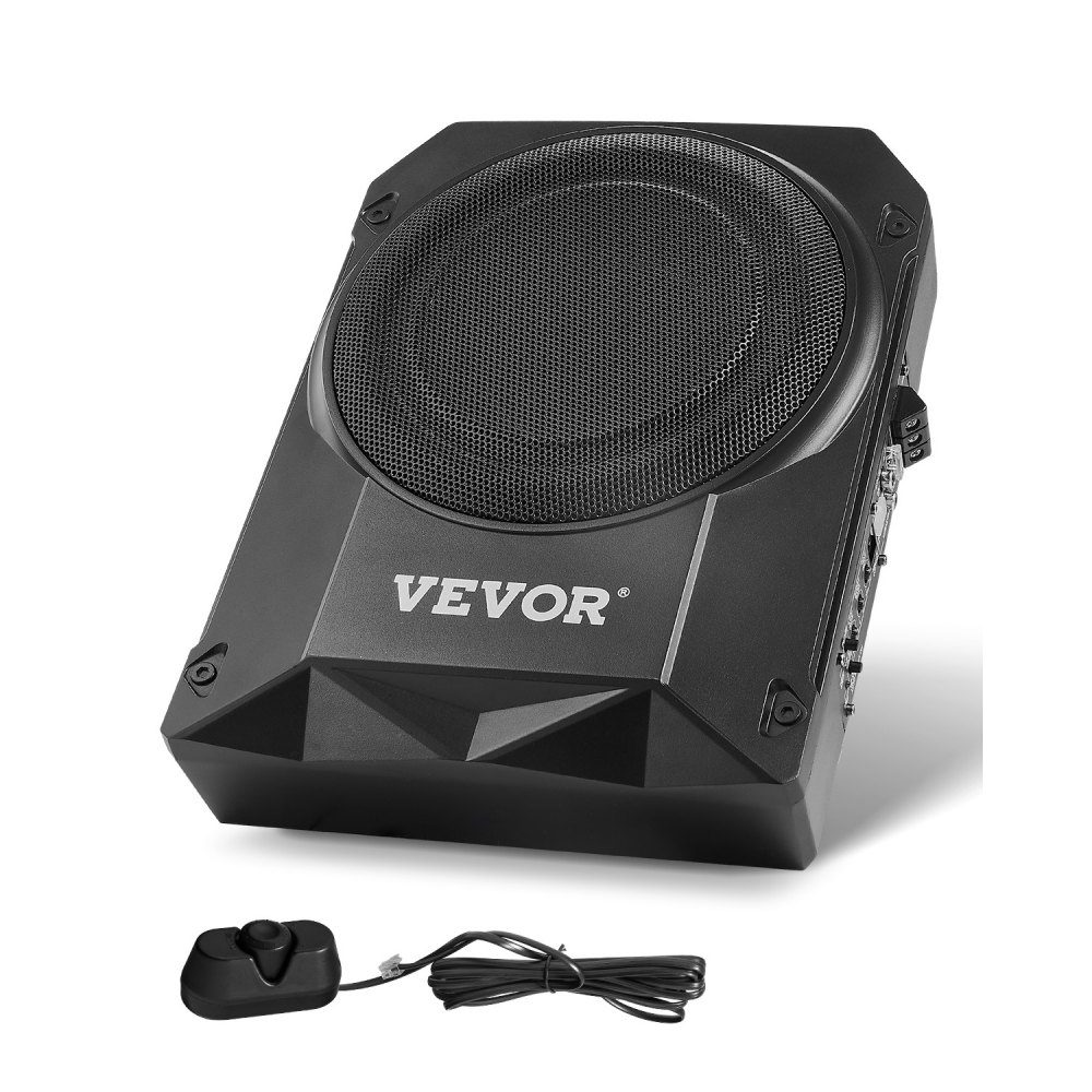 Subwoofer samochodowy pod siedzeniem 400 W, smukły subwoofer samochodowy o średnicy 254 mm, podsystem z wbudowanym wzmacniaczem, wejście wysokiego/niskiego poziomu i regulacja głośności dla SUV-ów, ciężarówek