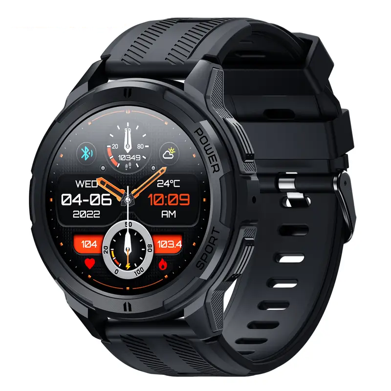 Smartwatch men's BT10 - stylish all-rounder for fitness and everyday life, black