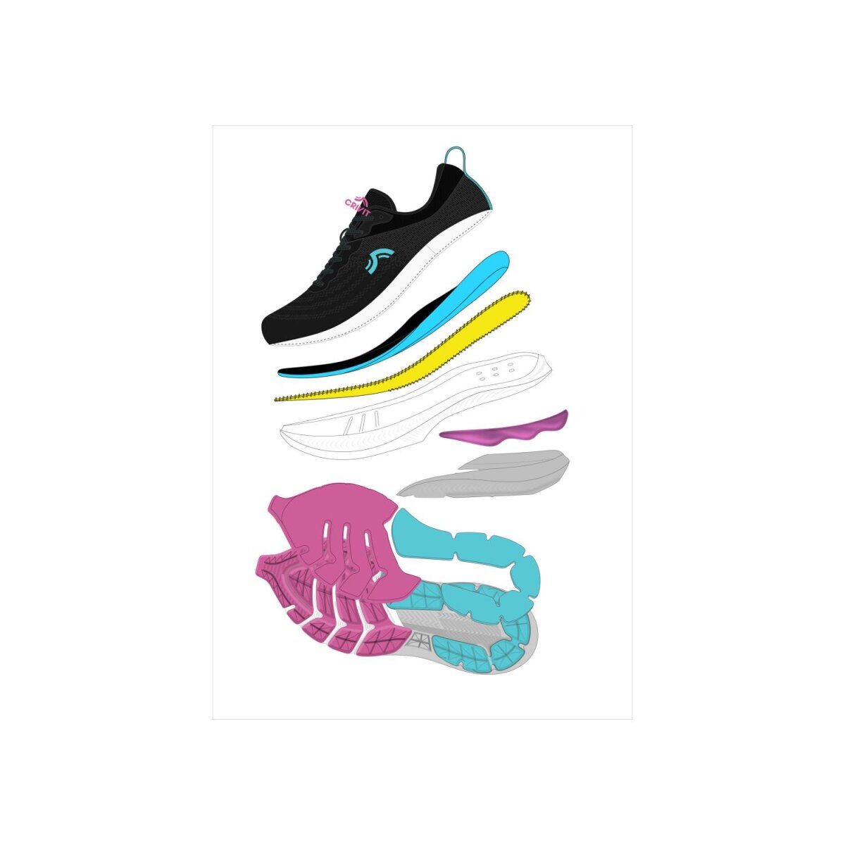 Chaussures de course pour femmes CRIVIT, avec semelle intercalaire amortissante en EVA
