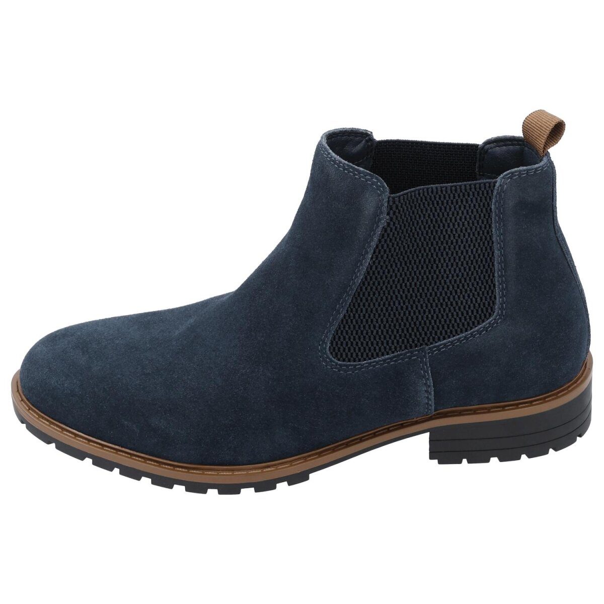 esmara® Herren Lederstiefelette, 42, Marineblau