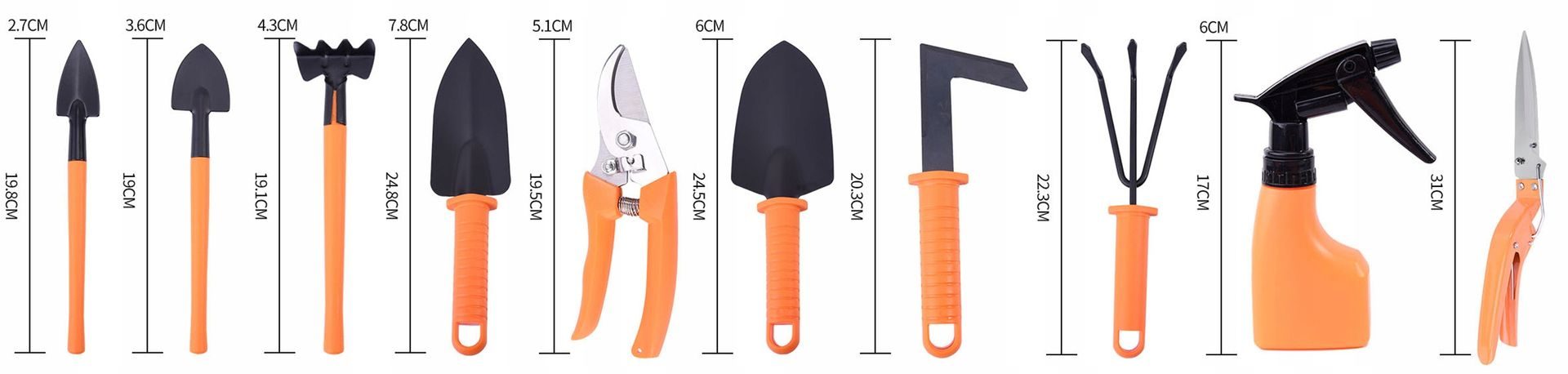 Garden tool set in an aluminum case - stainless steel, shovel, rake, gloves set 2