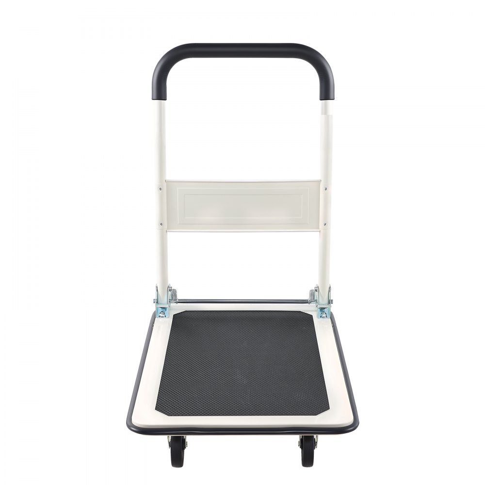 Folding platform trolley 150 kg, transport trolley with swivel castor, hand trolley loading area with anti-slip coating, transport aid for easy storage, 735x480x825 mm trolley