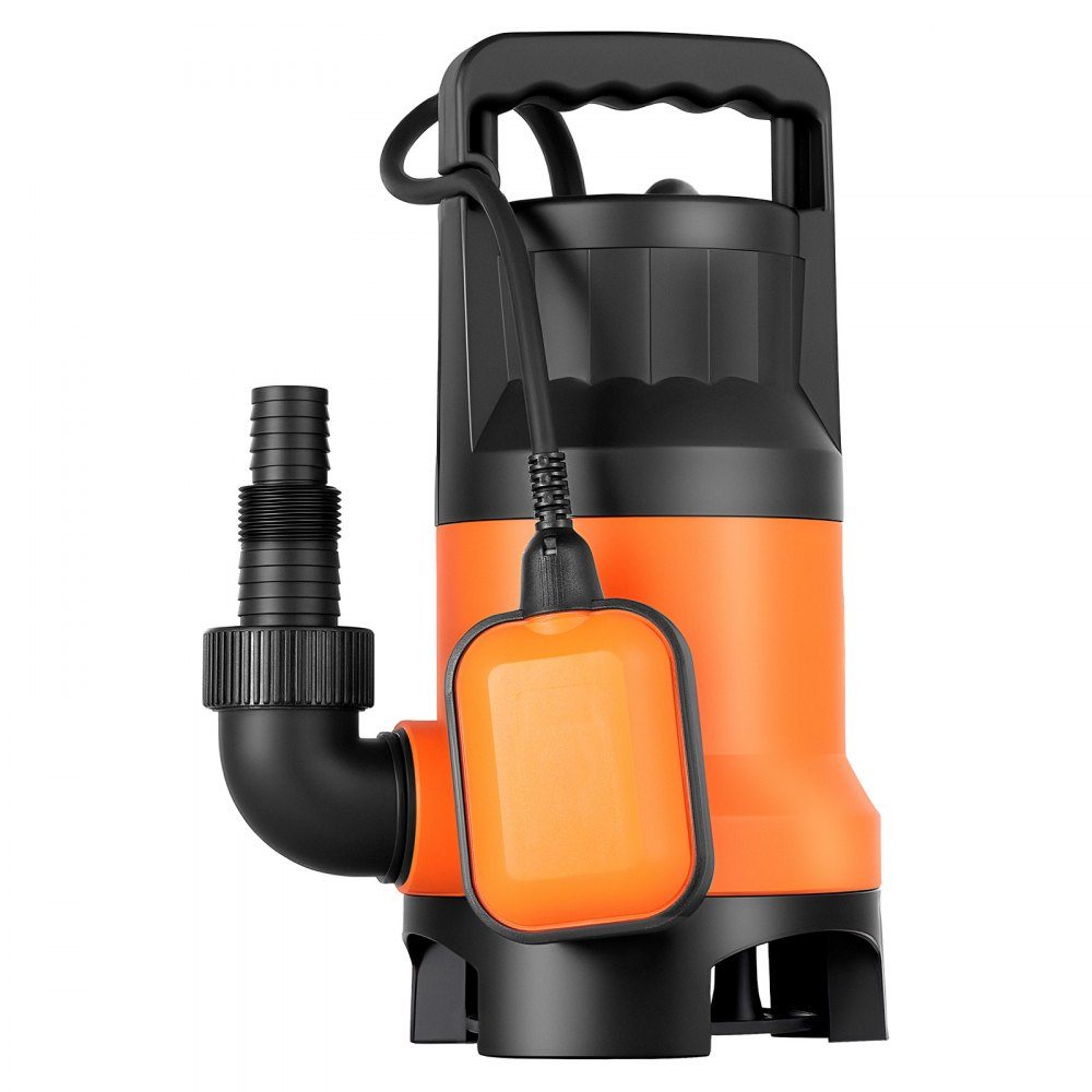 650W submersible pump, 15000L/h, PP-GF20 dirty water pump for wastewater, dirty water & pure water with automatic float switch, 8m delivery height, for pools, ponds, flooded areas