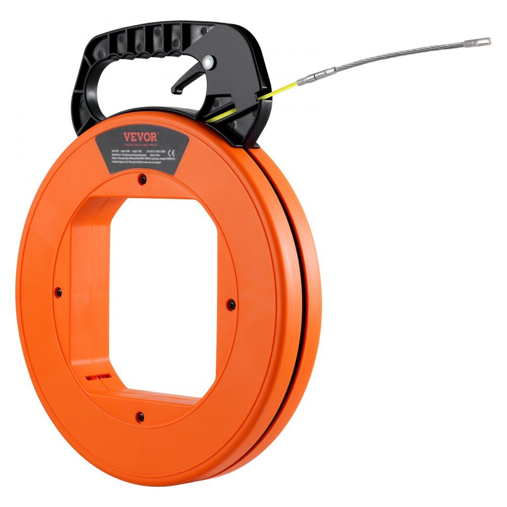 Cable Pulling Aid, 30.5m x 4.2mm, Fiberglass Wire Puller with Optimized Housing and Handle, User-Friendly Cable Pulling Tool, Pulling Spiral for Wall & Electrical Cables, Non-Conductive