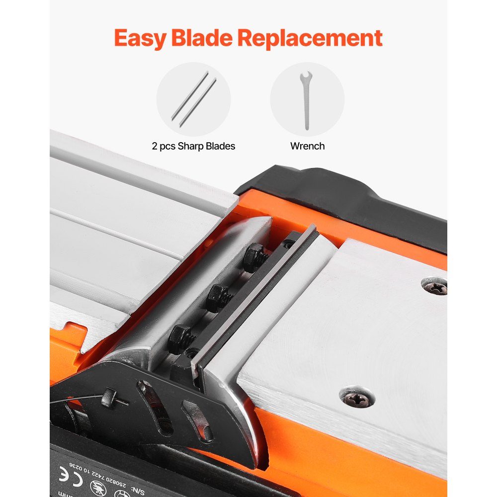 Raboteuse électrique 82 mm Largeur de coupe 900 W 14500 RPM Raboteuse à main pour bois avec profondeur de coupe réglable 2 lames pour le travail du bois Chanfreinage du bois Raboteuse DIY