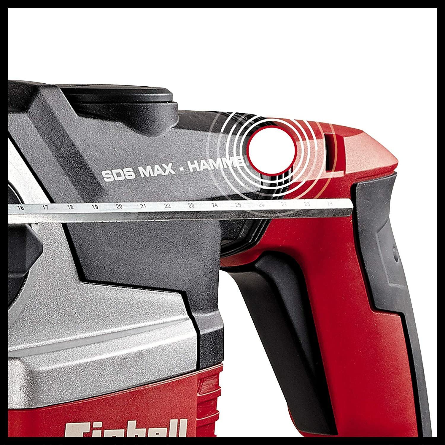 Einhell TE-RH 38 E hammer drill (1050 W, 9 J, drilling capacity Ø 38 mm, SDS-Max holder, metal depth stop, vibration damping with pressure display, case)