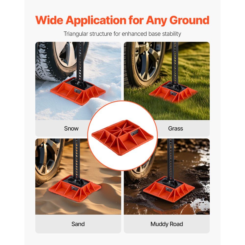Base de cric de voiture et support de poignée Cric de voiture robuste 295 x 295 mm Base de cric de voiture tout-terrain avec capacité de 7 500 lb Support de cric pour la plupart des crics de voiture avec base de 185 x 120 mm