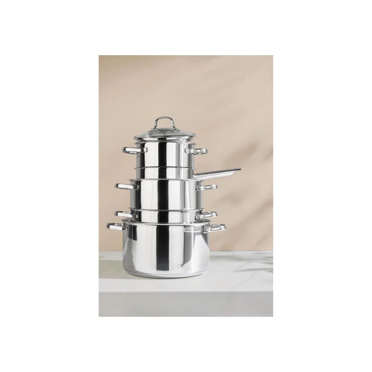Zestaw garnków ze stali nierdzewnej SILVERCREST®, 10 sztuk