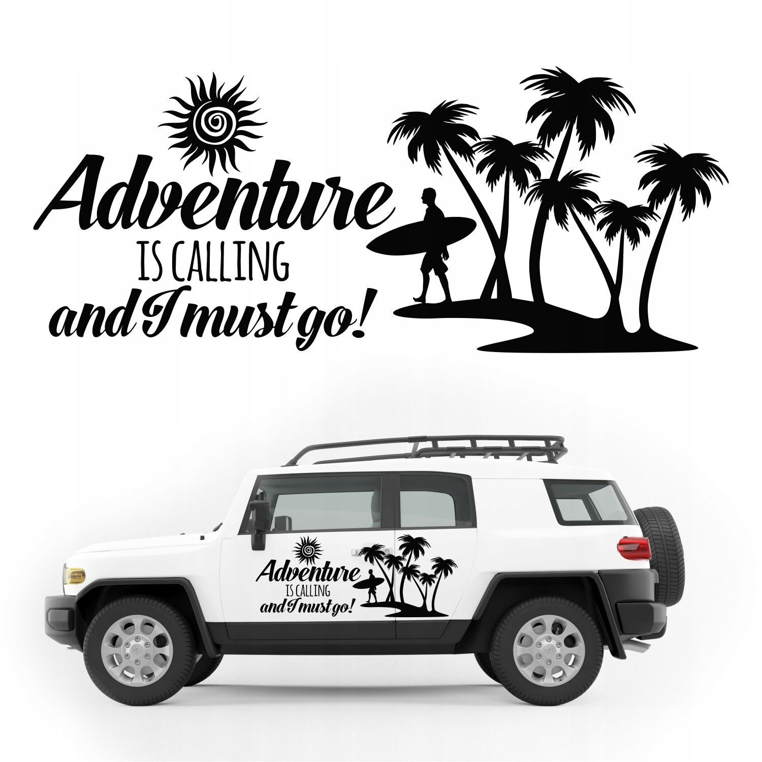Sticker voor camper, caravan, auto - bergen (120x50 cm) motief 4
