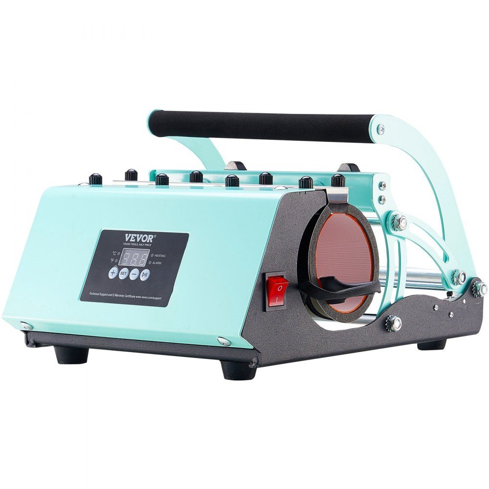 Tumbler Heat Press, 11-30oz mokpers, snelle en gelijkmatige verwarming, tuimelaarpers met sublimatiepapier, tape en handschoenen, temperatuur- en tijdinstelling, voor sublimatiemokken, kopjes, mokken, groen