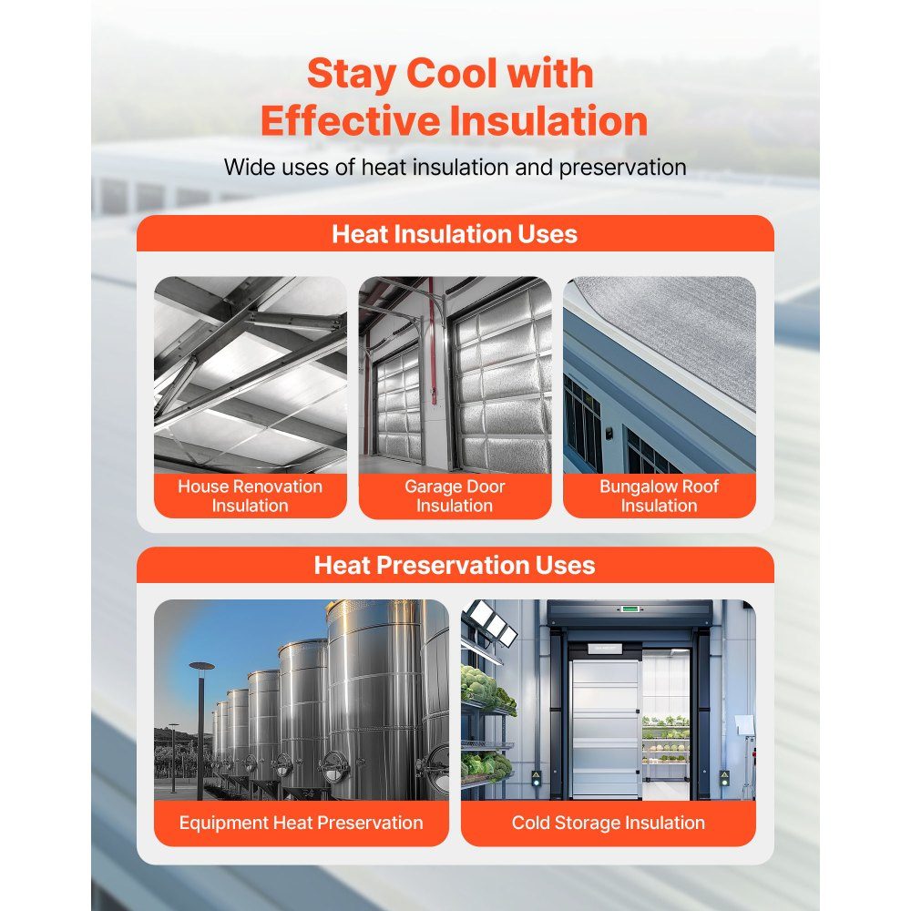 Insulation Film Reflective Film with EPE Foam Core 3mm Insulation Film 122cm x 76.2m Aluminum Foil + PE Film Heat Reflective Protection Thermal Insulation Roll Garage Doors Windows Motorhome Roofs