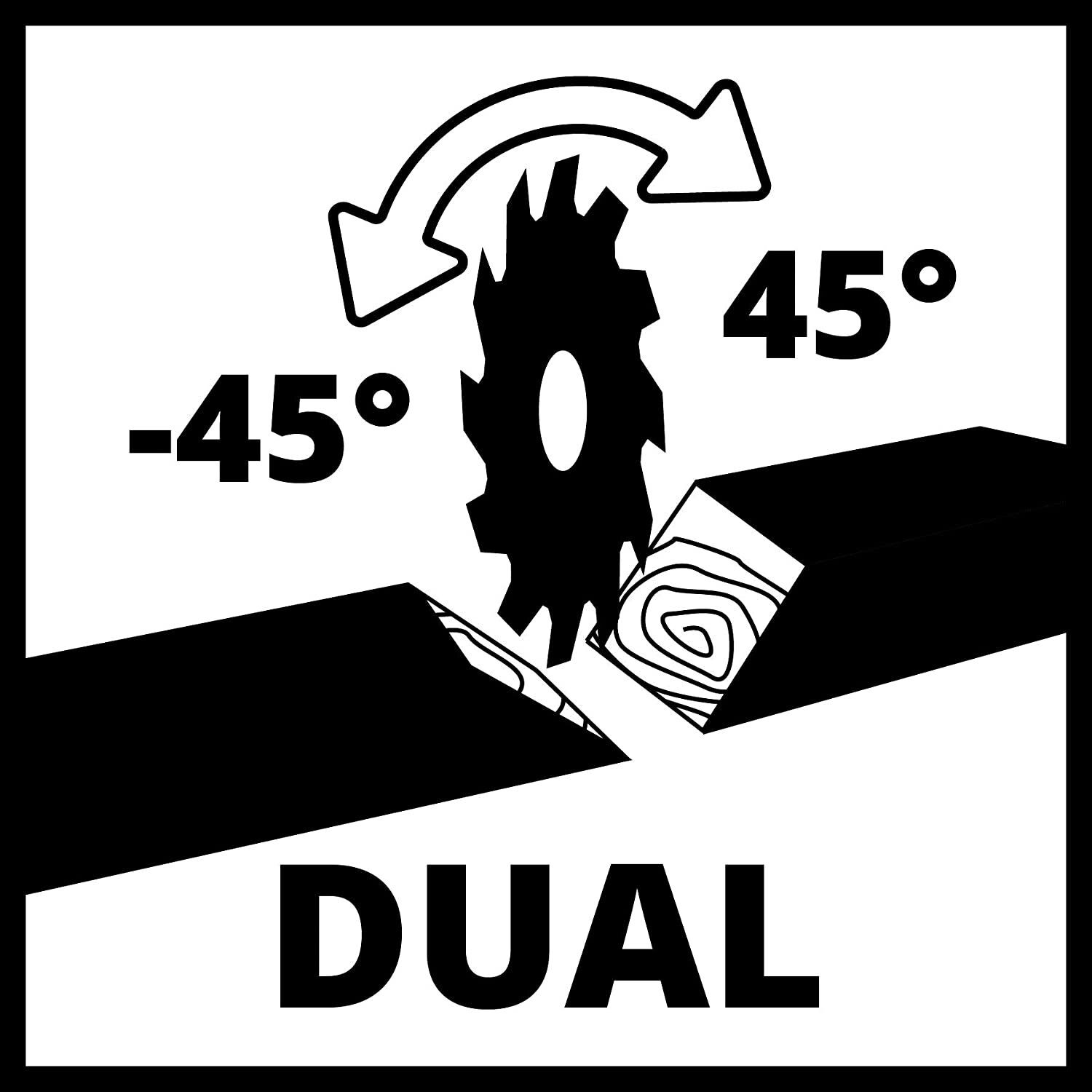 Einhell Zug-Gehrungssäge TC-SM 2131/1 Dual (1.500 W, Ø210 x Ø30 mm Sägeblatt, 31 cm/21 cm Schnittbreite 90°/45°, Neuheit 2020, Zugfunktion, Klemmvorrichtung, inkl. Hartmetall-Sägeblatt)