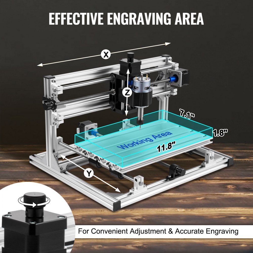 3018 DIY Mini Machine de Gravure CNC 500 mW, Machine de Gravure 500 mW, Kit de Machine CNC DIY 3018 avec 500 mW GRBL Contrôle Machine de Gravure Fraiseuse 3 Axes pour Bois, PVB, PCB, etc.