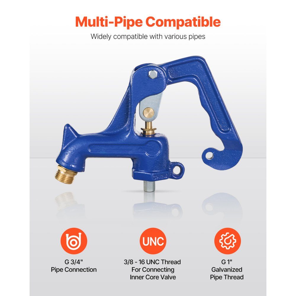 Outdoor Faucet Frost Proof Garden Hydrant Complete Head Assembly with G 1" Pipe Thread and G 3/4" Hose Connector for Yard/Garden Irrigation (Pipe Not Included)