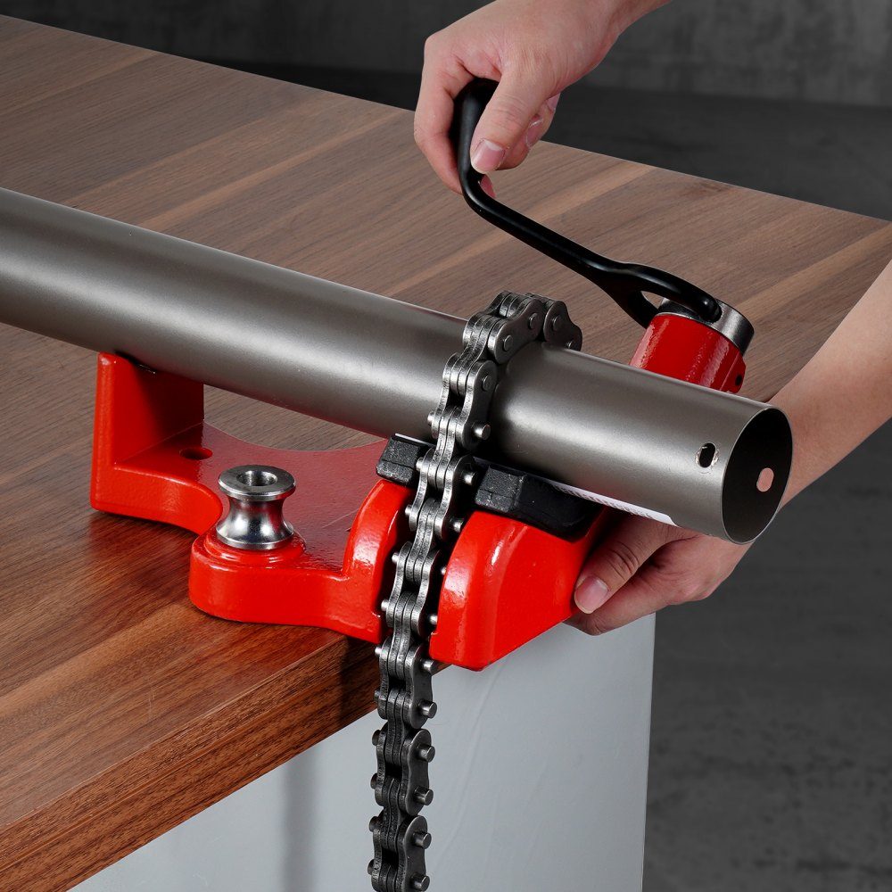 Kettingpijpschroef, 6,35-152,4 mm pijpcapaciteit, 710 mm zware ketting en gietijzeren basis, industriële kwaliteit pijpklemming voor loodgieterswerk, autoreparatie, metaalbewerking