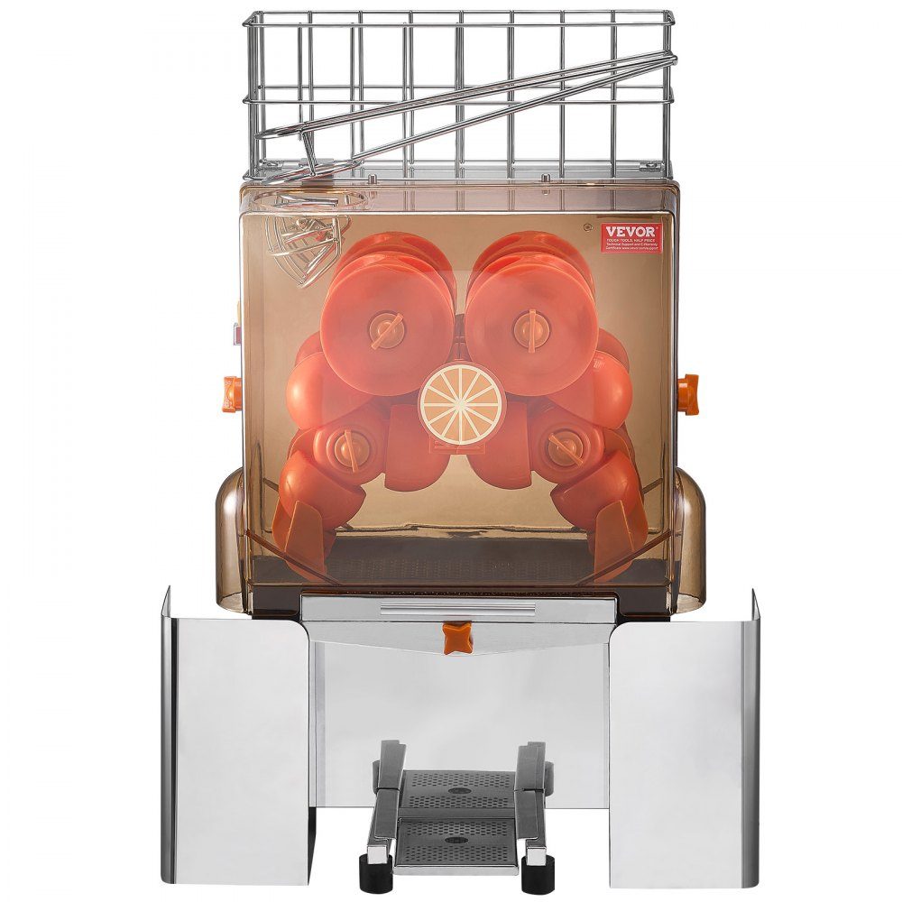 Commercial Orange Juicer, 120W Automatic Juicer, Stainless Steel Orange Juicer for 20 Oranges per Minute, with Pull Out Filter Box, PC Cover, Citrus Juicer, Electric Citrus Juicer