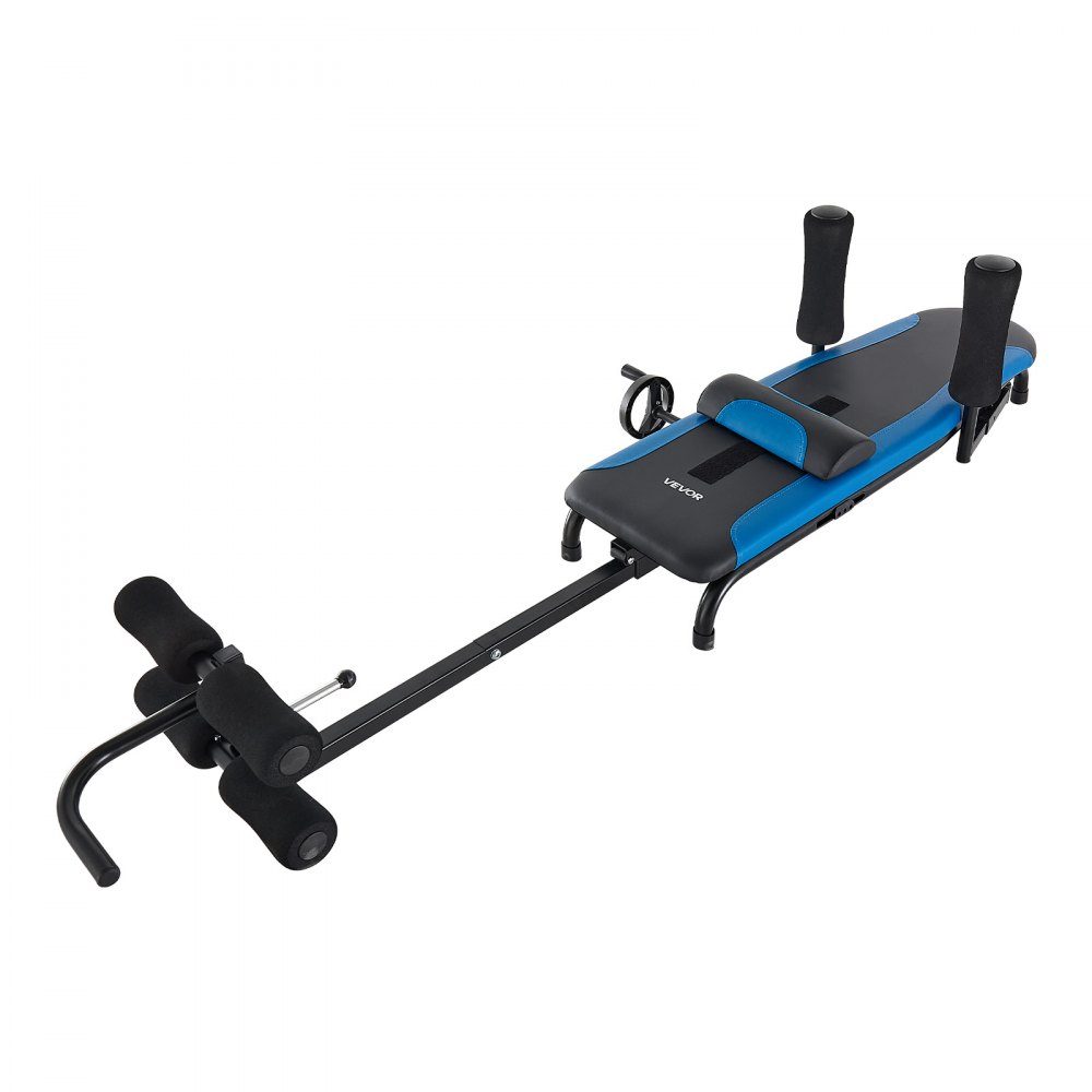 Rektrainer tot 160 kg, robuuste tuimeltafel met stabiele constructie, rugtrainer om de wervelkolom en nek te ontlasten, rugstrekbank met handmatige wielbediening blauw zwart