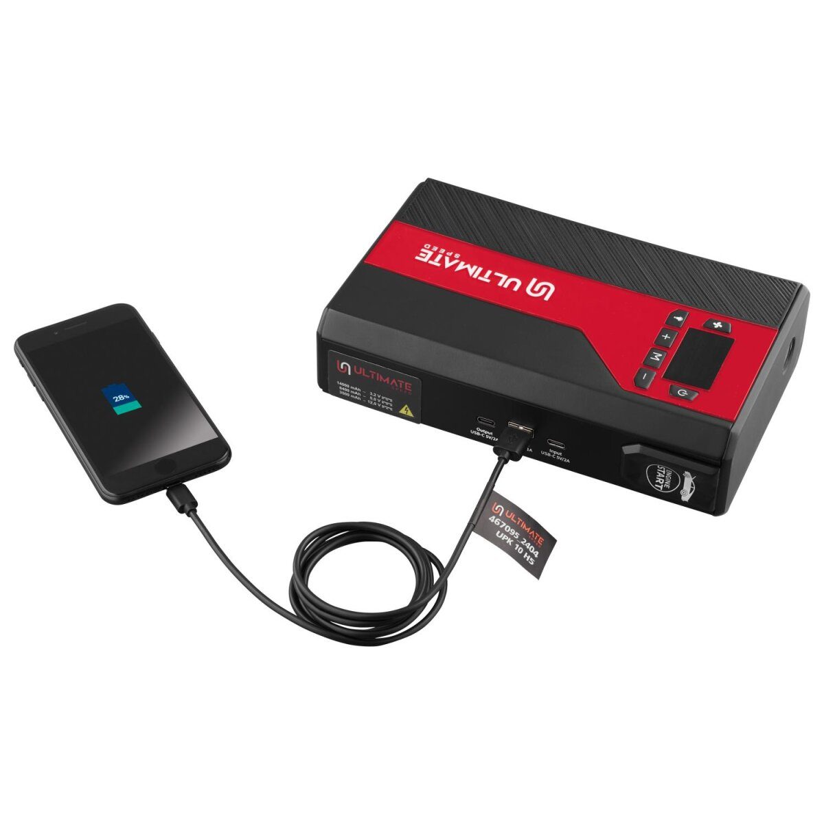 ULTIMATE SPEED® Auto-Starthilfe mit Kompressor und Powerbank »UPK 10 H5«