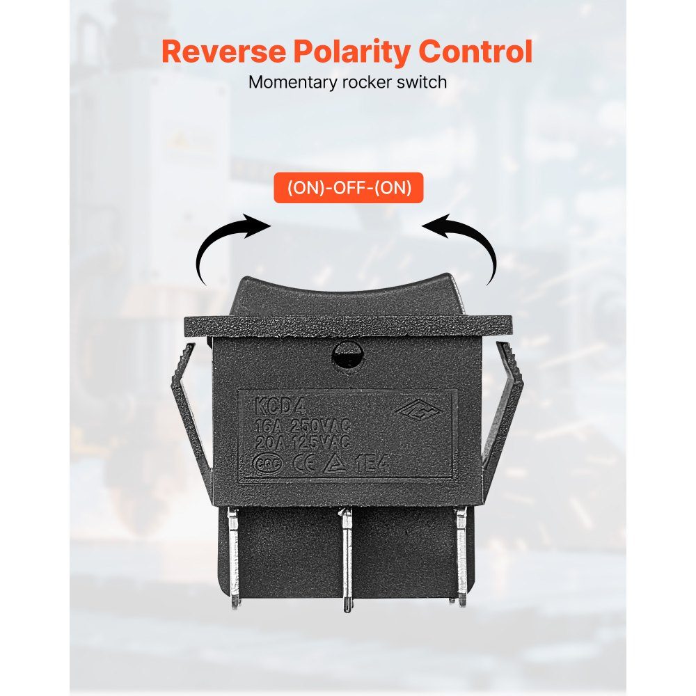 Rocker Switch, 6 Pin DPDT Toggle Switch with 3 Positions (ON)-Off (ON), Pole Reversing Switch AC 250V/16A 125V/20A, Ideal for Home, Office and Light Industrial Use