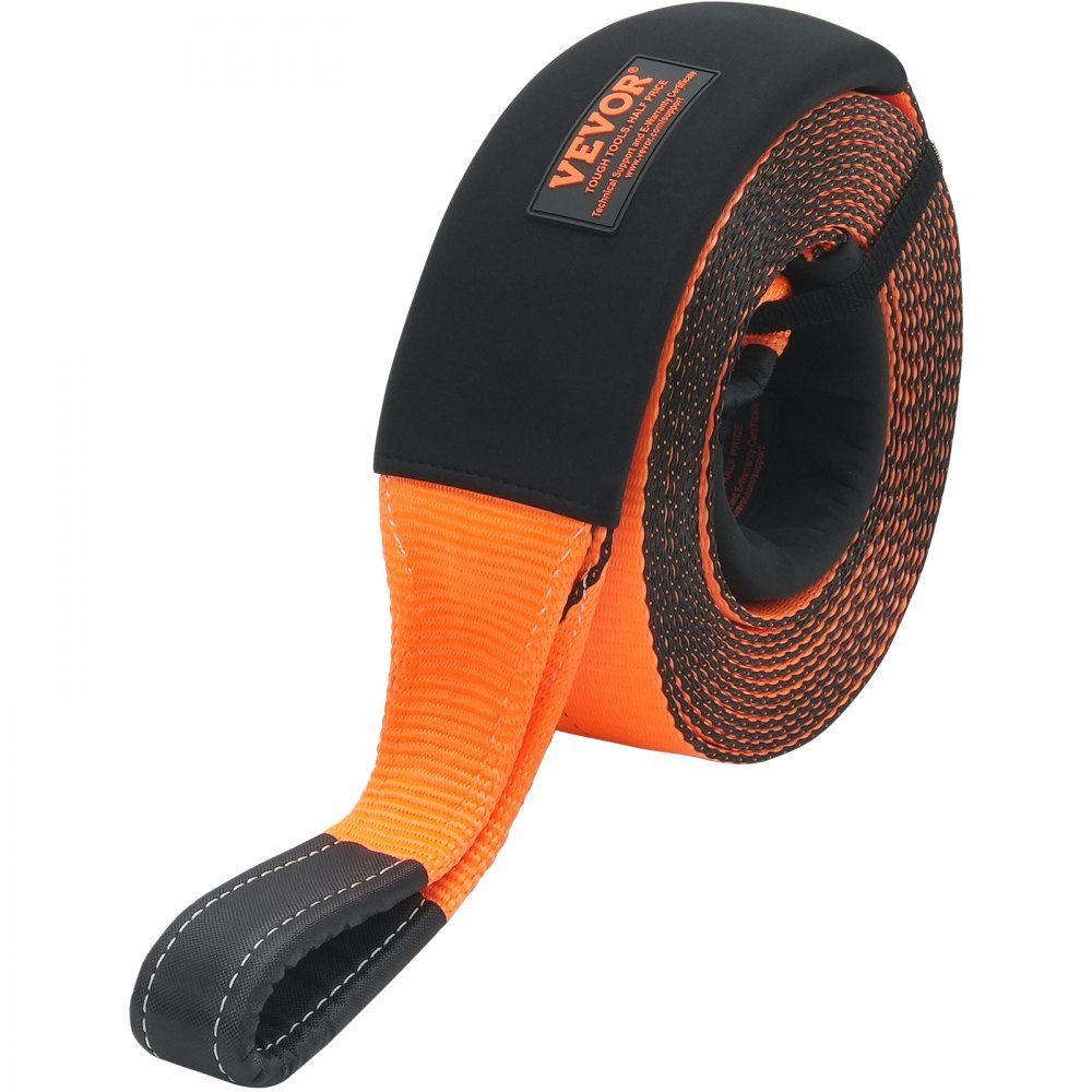 Abschleppgurt 101,6 mm x 9,1 m, Bruchfestigkeit 21092 kg, dreifach verstärkte Schlaufengurte, Abschleppen und Bergen im Gelände, extreme Wetterbeständigkeit, Schutzhüllen und Aufbewahrungstasche