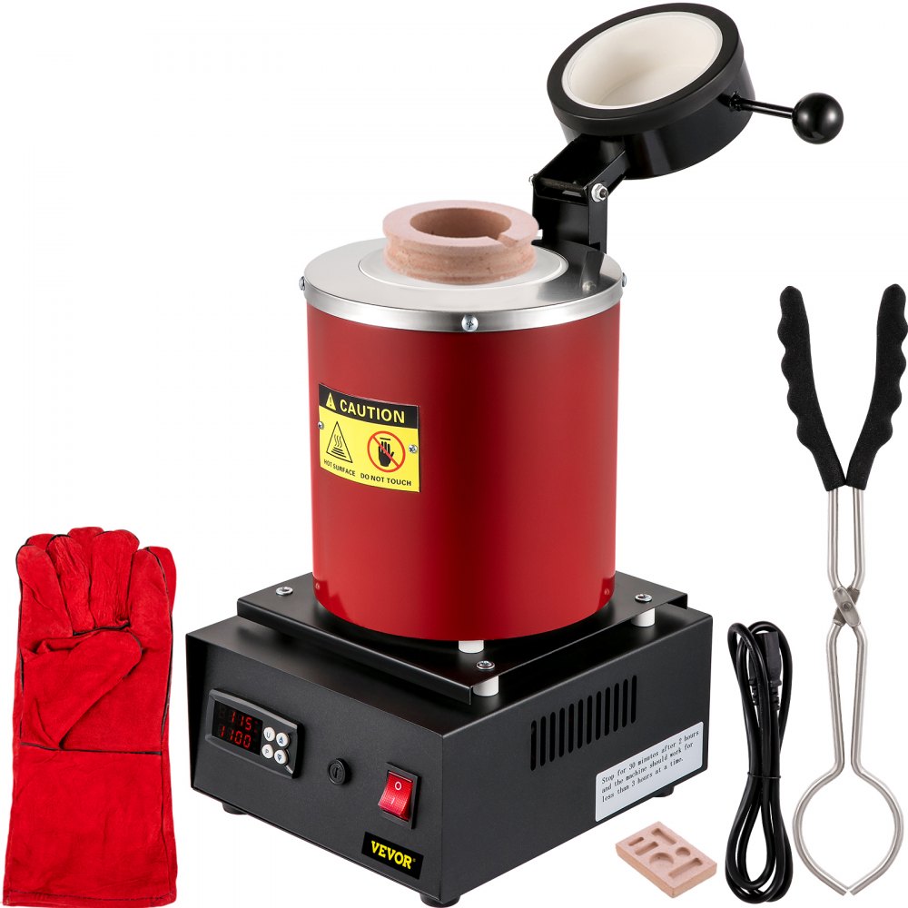 Four de fusion d'or 1350 W 1150 ℃ température maximale, four de fusion électrique numérique 3 kg creuset en céramique avec matrice de lingot et gants, pour le traitement de l'or, de l'argent, du cuivre, de l'aluminium rouge Four de fusion d'or 1350 W 1150 ℃ température maximale, four de fusion électrique numérique 3 kg creuset en céramique avec matrice de lingot et gants, pour le traitement de l'or, de l'argent, du cuivre, de l'aluminium rouge