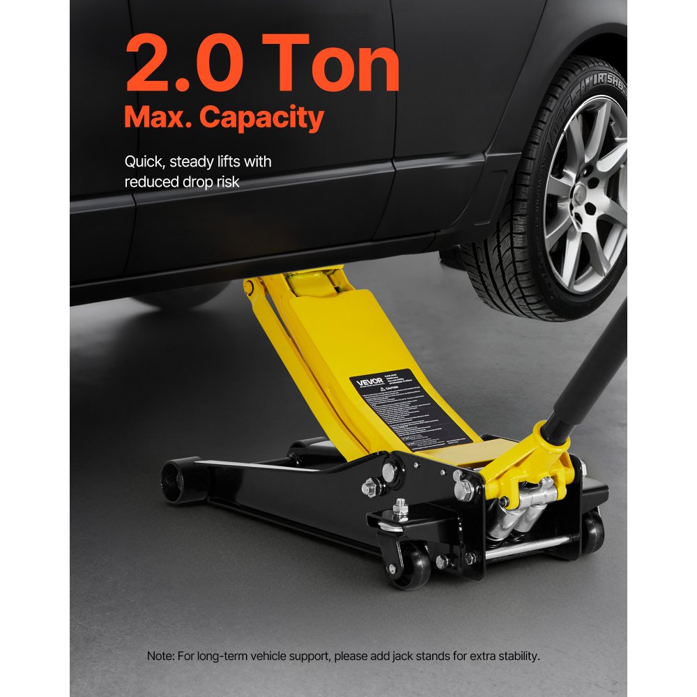 Trolley Jack Laag profiel autokrik 2T dubbele zuiger snelliftpomp 75-505 mm hefbereik Hydraulische krik voor sportwagen Sedan Racewagen Jack Trolley Jack Laag profiel autokrik 2T dubbele zuiger snelliftpomp 75-505 mm hefbereik Hydraulische krik voor sportwagen Sedan Racewagen Jack