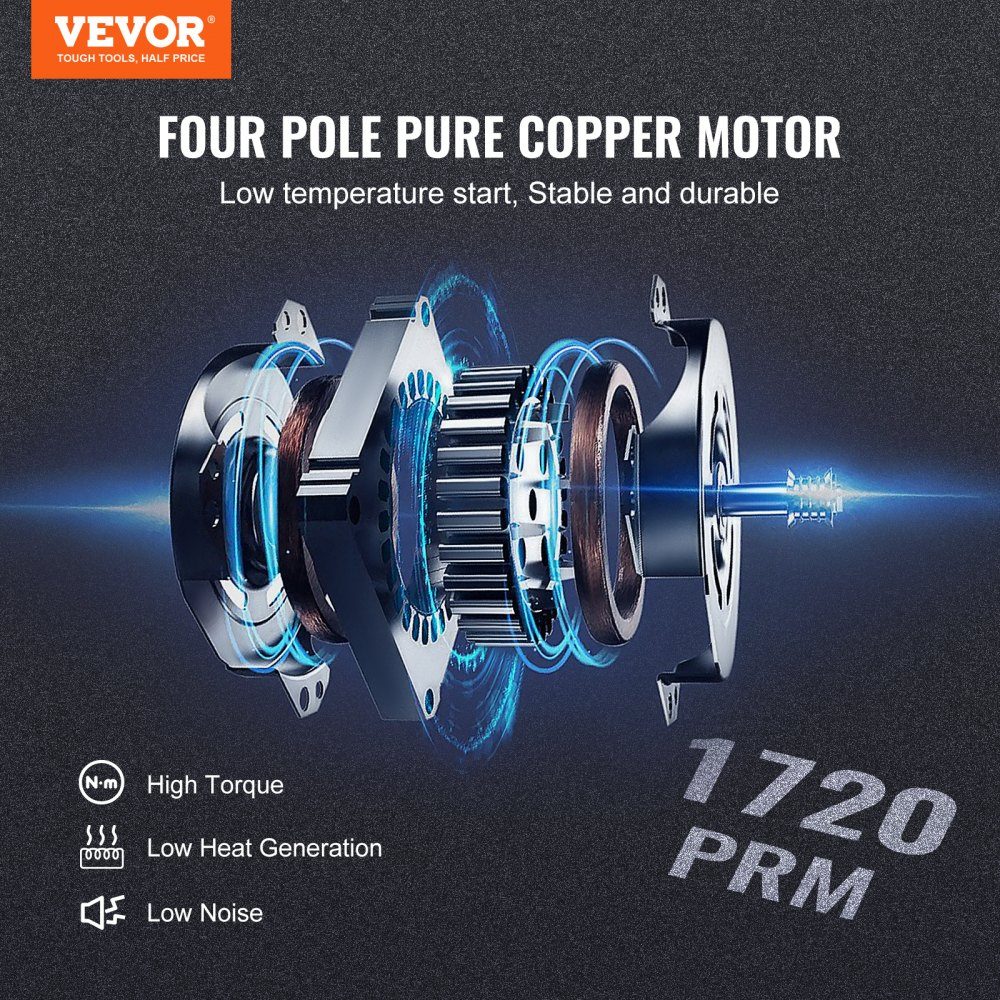 Vacuum Pump 150W Vacuum Pump 1 Stage Air Conditioning Pump 100L/min Flow 1440RPM Speed ​​0.64/1.27cm SAE Inlet Vacuum Equipment 5Pa Pure Copper Motor HVAC/Auto Refrigerant Charging