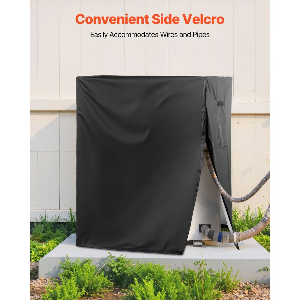 Air Conditioner Cover 762 x 762 x 810mm Triple Layer Waterproof Polyester Fabric Protective Cover Universal Fit Black