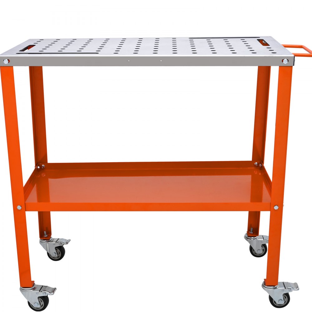 Mobiele lastafel 36" x 18" laswerkbank 1200 lb laadvermogen Gatentafel 94 gaten (φ 0,6") Werkbank Koolstofstalen werktafel Laswagen op wielen 4 gereedschapssleuven Mobiele lastafel 36" x 18" laswerkbank 1200 lb laadvermogen Gatentafel 94 gaten (φ 0,6") Werkbank Koolstofstalen werktafel Laswagen op wielen 4 gereedschapssleuven