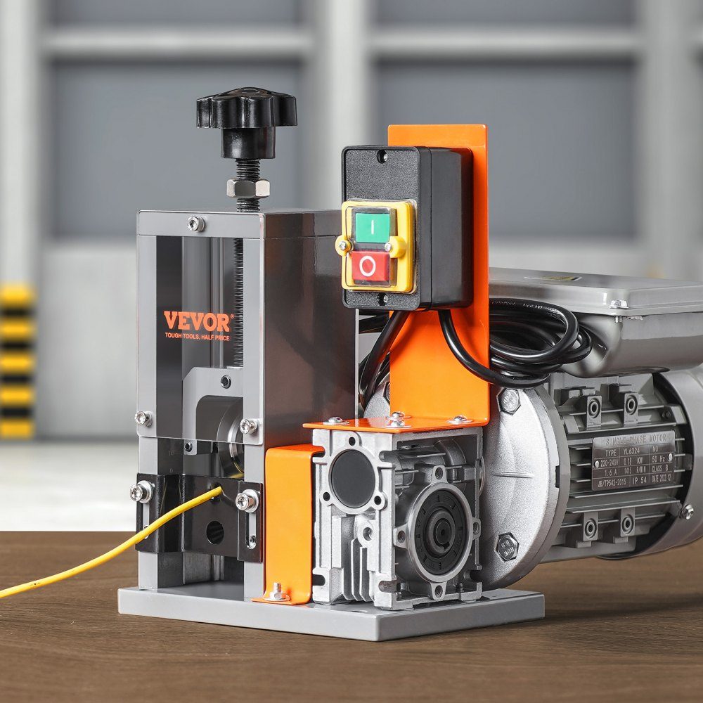 Kabelabisoliermaschine, elektrisch, φ1,5–25 mm, Kabelschälmaschine, 180 W, Abisoliermaschine, 18 m pro Minute Geschwindigkeit, Abisolierzange, 65 Mn Federstahlklinge, ideal zum Abisolieren von Kupferdraht