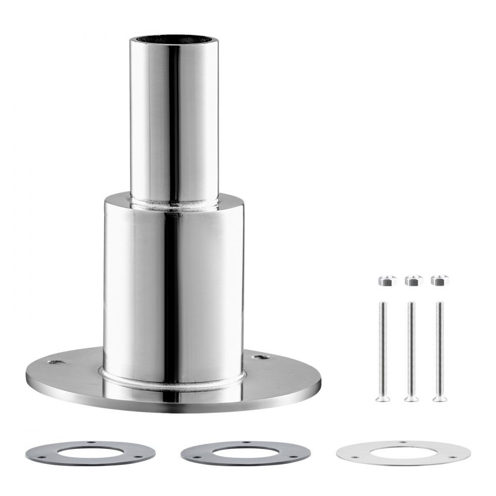 Réglage de la peau d'échappement à travers la coque (24 mm), kit d'échappement droit pour tuyaux d'échappement marins avec vis, écrous et joint pour chauffages diesel et chauffages d'appoint, acier inoxydable 316, couleur argent
