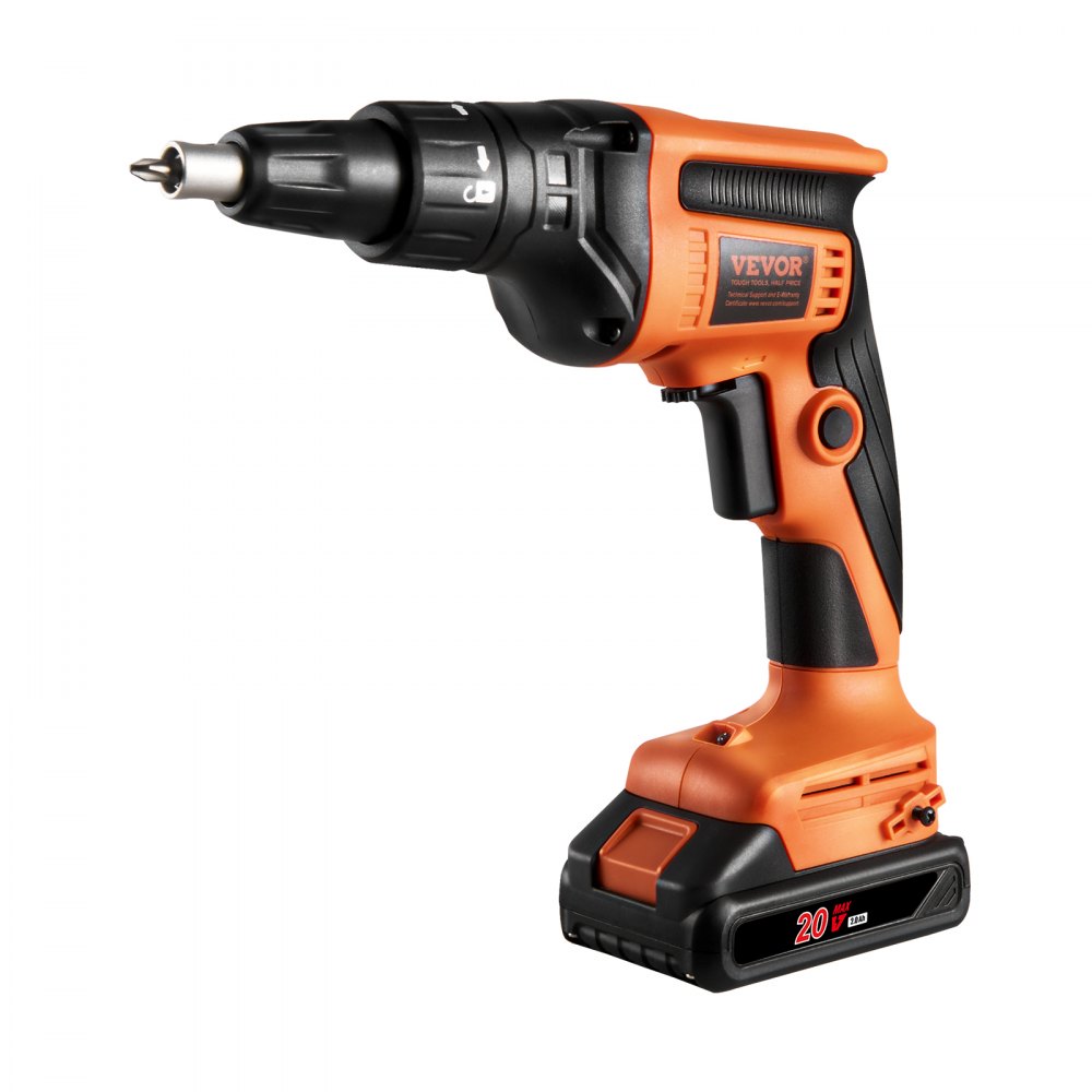Gipsplaatschroevendraaier, 20V Max gipsplaatschroevendraaier, borstelloze 4200 RPM draadloze gipsplaatschroevendraaier, set van 2 batterijen, oplader, riemclip en gereedschapstas, vooruit- en achteruitversnelling