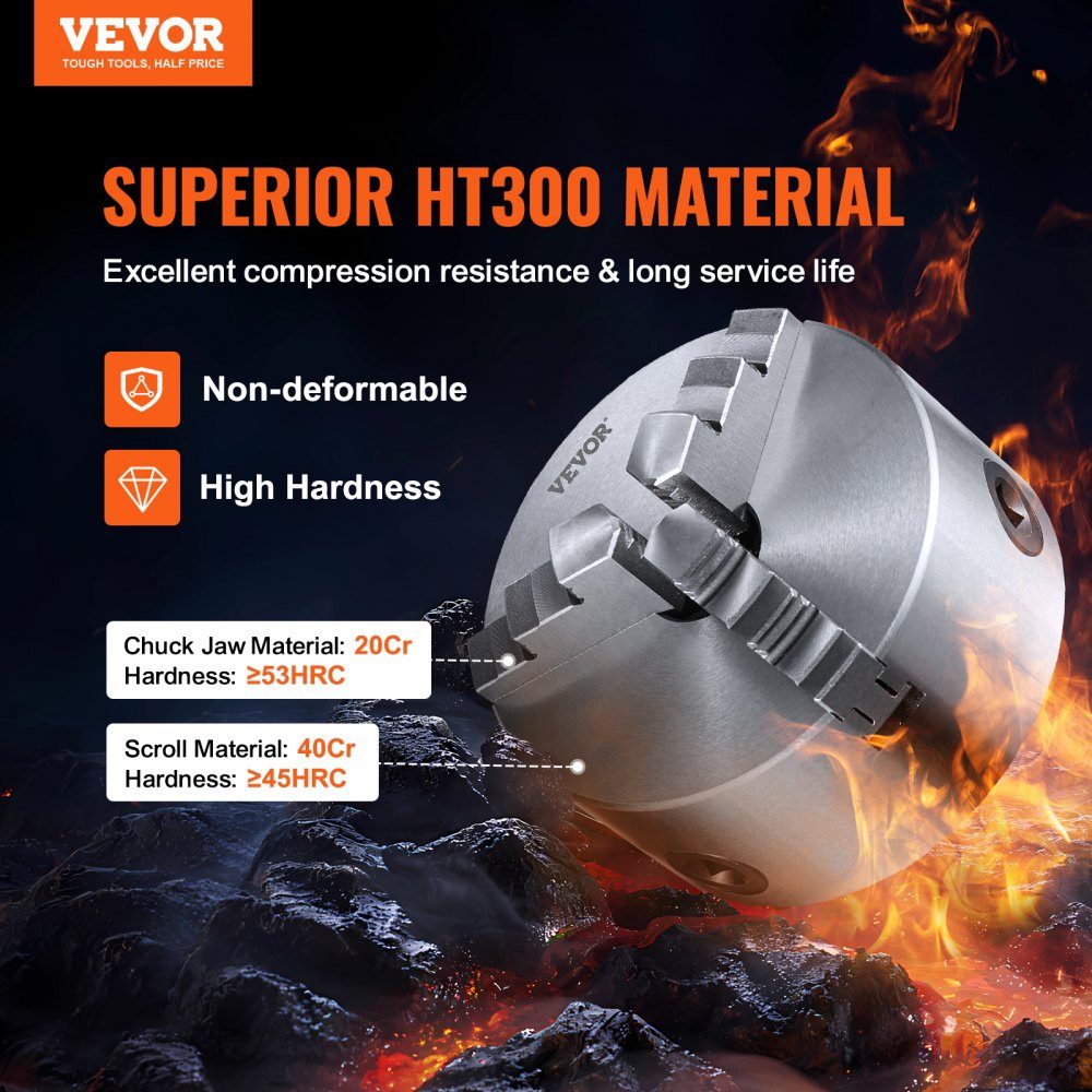 Klauwplaat K11-160 160 mm drieklauwplaat HT300 materiaal 3-klauwplaat spanbereik 3,5-160 mm 3 bekken, 20 Cr, ≥53 HRC φ45 mm boorkop draaibank zelfcentrerend