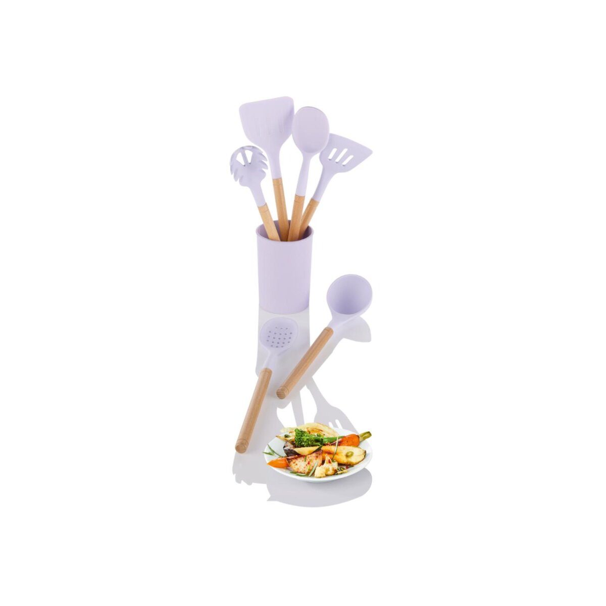 LIVARNO home kitchen utensil set, 7 pieces (purple)