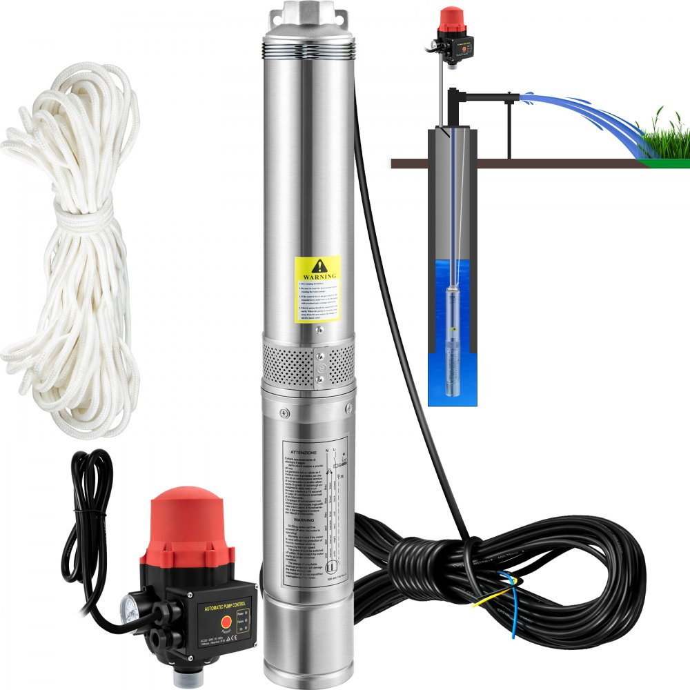 Pompa studni o głębokości 88 mm Pompa studni o mocy 750 W Pompa głębinowa 105 l/min max. wysokość tłoczenia 62 m Pompa rurowa 230 V 50 Hz Pompa piaskowa IP68 Pompa wodna Pompa z 11 poziomami wirnika Idealna do nawadniania lub zaopatrzenia w wodę Pompa studni o głębokości 88 mm Pompa studni o mocy 750 W Pompa głębinowa 105 l/min max. wysokość tłoczenia 62 m Pompa rurowa 230 V 50 Hz Pompa piaskowa IP68 Pompa wodna Pompa z 11 poziomami wirnika Idealna do nawadniania lub zaopatrzenia w wodę