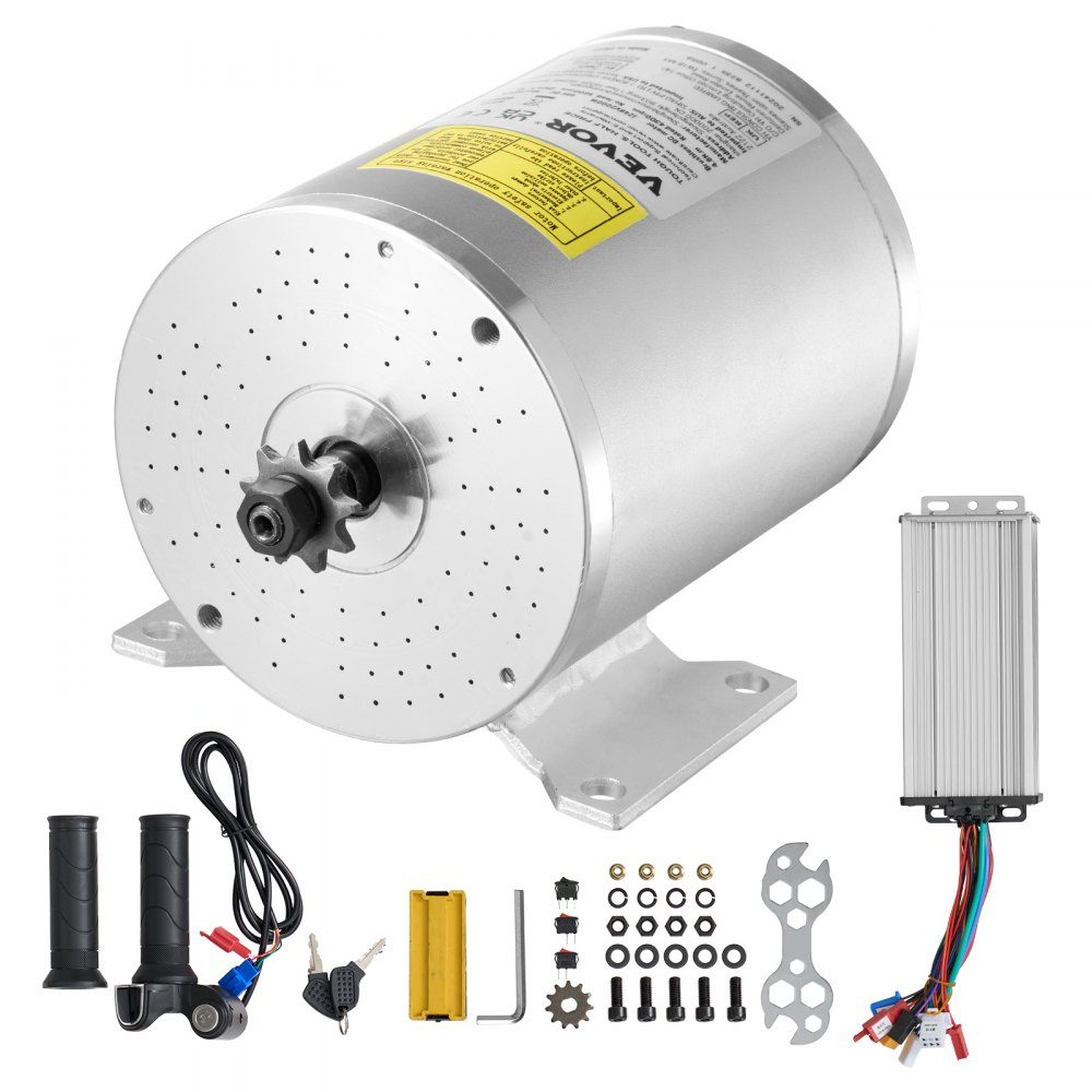 2000W Electric Brushless DC Motor Kit - 48V 4300RPM Motor with Upgraded Speed ​​Controller and Throttle Grip Kit for Go Karts E-Bike Motorcycle Scooter DIY