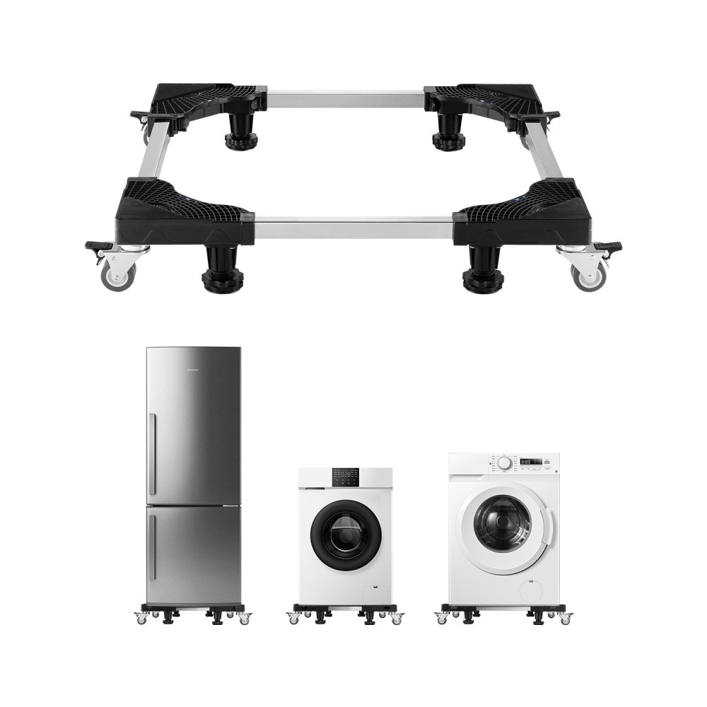 Châssis pour machine à laver, capacité de charge de 500 kg, base mobile avec roues jumelées verrouillables et 4 freins, chariot à meubles réglable de 69,85 à 89,9 cm pour lave-linge, réfrigérateur et sèche-linge Châssis pour machine à laver, capacité de charge de 500 kg, base mobile avec roues jumelées verrouillables et 4 freins, chariot à meubles réglable de 69,85 à 89,9 cm pour lave-linge, réfrigérateur et sèche-linge