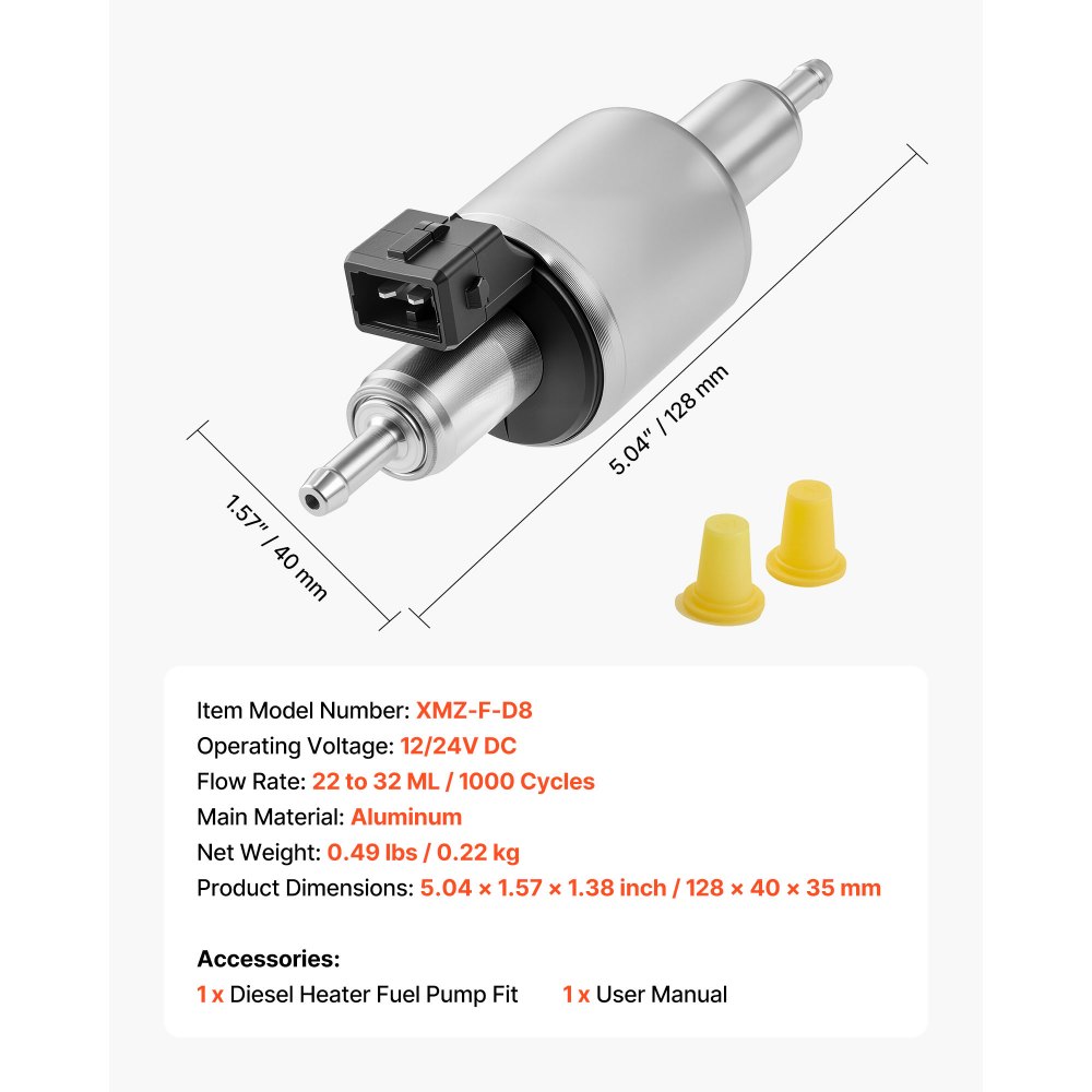 Dieselverwarmer Brandstofpomp 12/24V DC Autoluchtverwarmer Dieselbrandstofdoseerpomp, 22 tot 32 ml Luchtdieselhulpverwarmingspomp voor 2/5/8 kW dieselverwarmers, stil ontwerp, pulstechnologie Dieselverwarmer Brandstofpomp 12/24V DC Autoluchtverwarmer Dieselbrandstofdoseerpomp, 22 tot 32 ml Luchtdieselhulpverwarmingspomp voor 2/5/8 kW dieselverwarmers, stil ontwerp, pulstechnologie