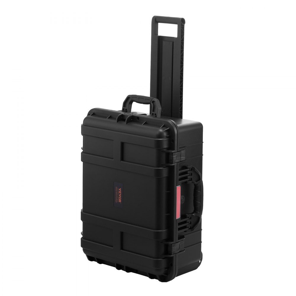 2.5 Cubic Feet Hard Shell Suitcase, Hard Shell Trolley Suitcase with Wheels and Extendable Pull Handle, Waterproof IP67-Schutzkoffer with 4 Clips, 4 Padlock Holes and Foam Insert