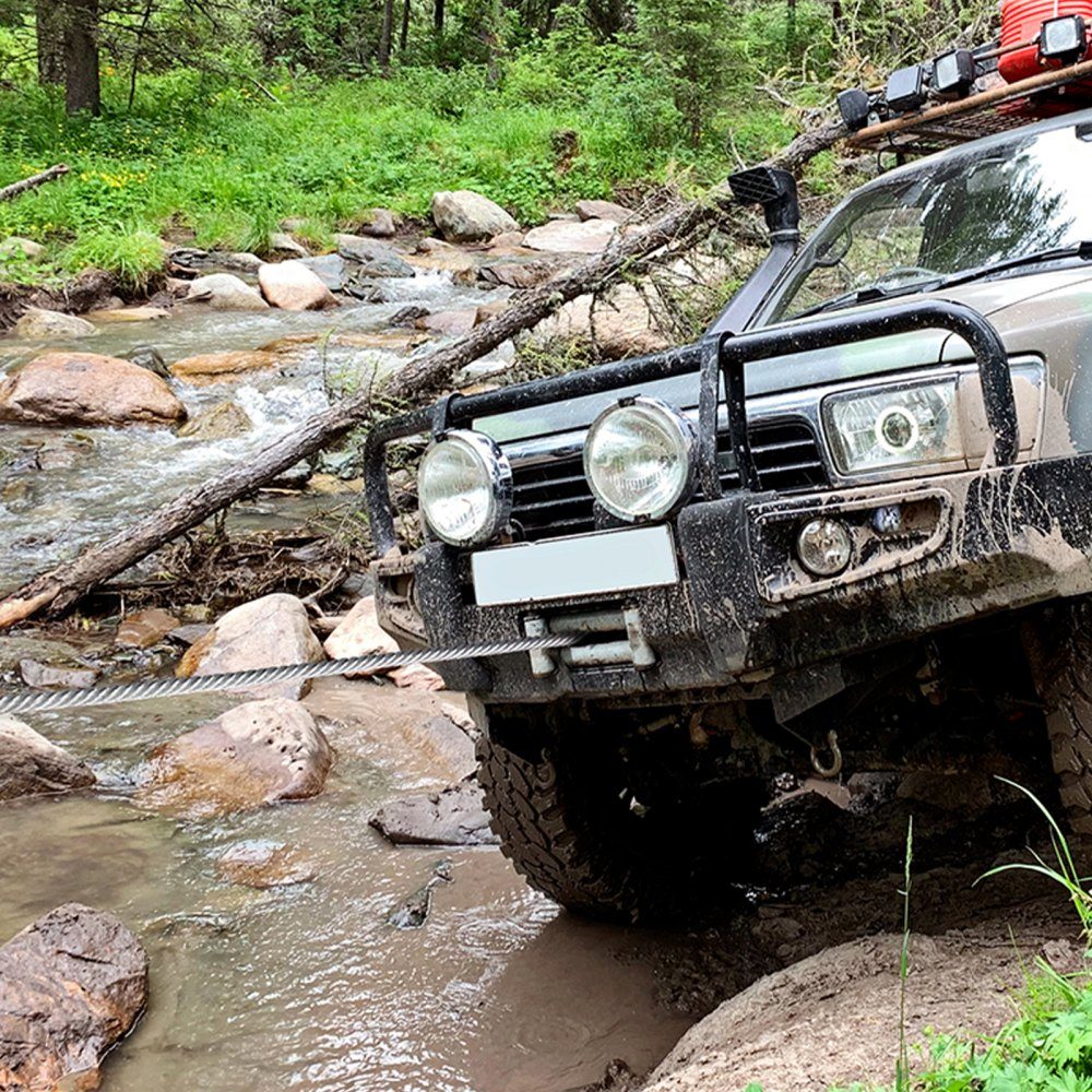 Anschlagseil 9,5 mm x 30,5 m Stahlseil 67,6 kN Bruchfestigkeit des Kabels Forstseil mit Wirbelhaken Hebeseil Drahtseil Abschleppseil ideal für ATVs UTVs Autos SUVs oder große Geländefahrzeuge