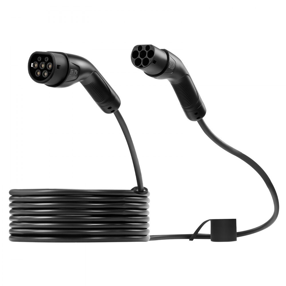 Câble de charge EV 32A 10m Max 22kW Câble d'extension compatible avec les chargeurs de véhicules électriques de type 2 3 phases AC 480V 50Hz IP65-Autoladekabel avec sac de transport