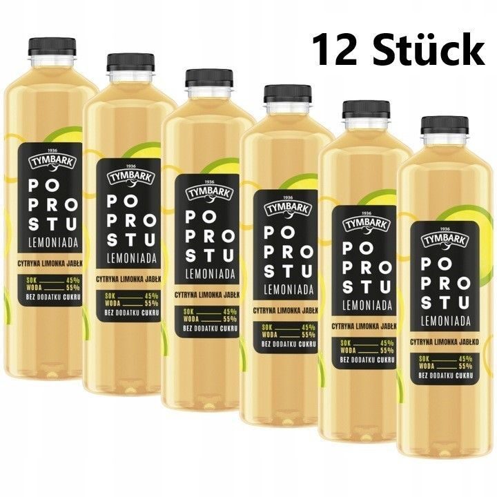 12 x 1,25 l boisson Tymbark Simply Lemonade citron vert-citron-lime