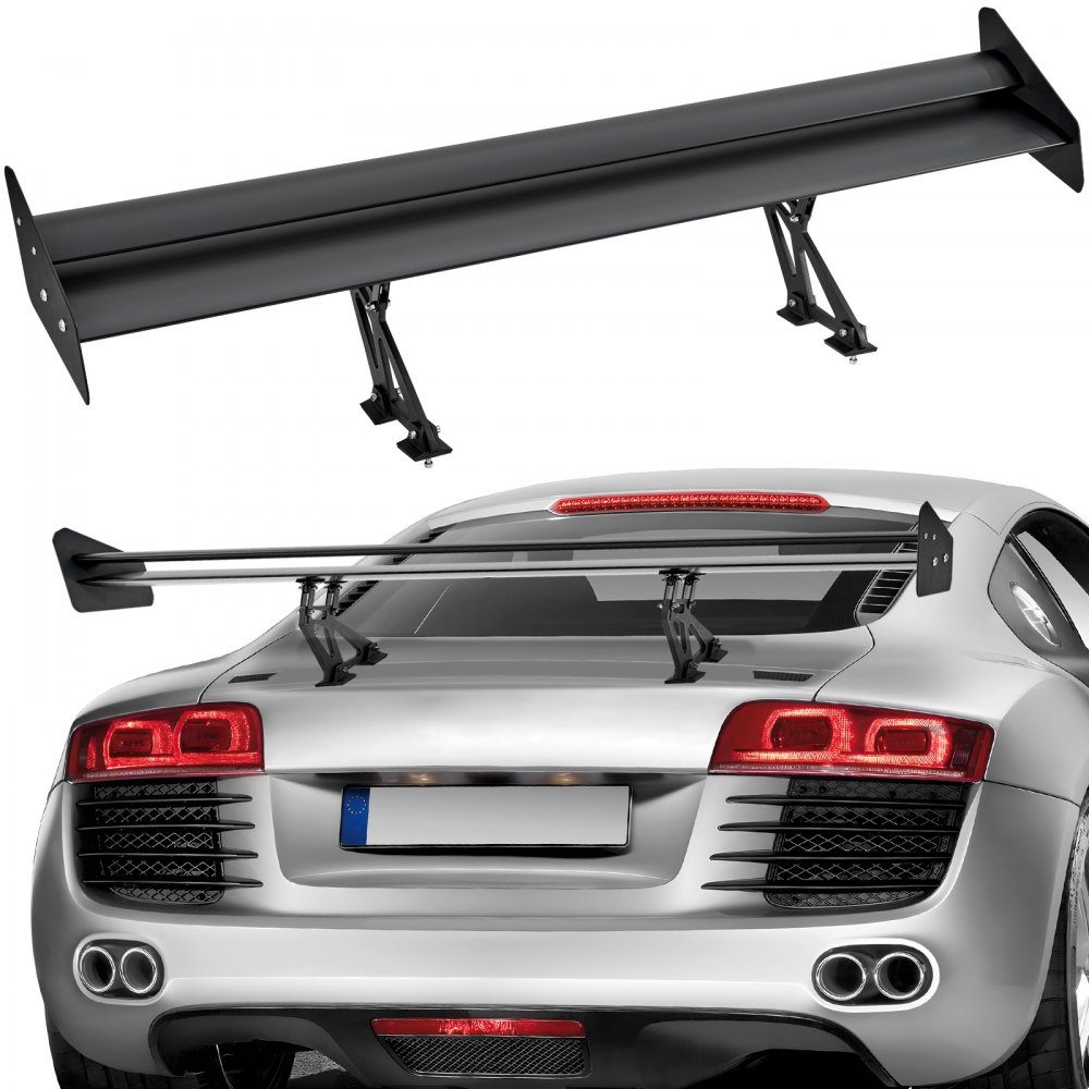 Aileron de voiture GT Wing, aileron universel à double pont de 53,1 pouces, aileron arrière de voiture en aluminium léger réglable, aileron de course BGW/JDM Drift noir