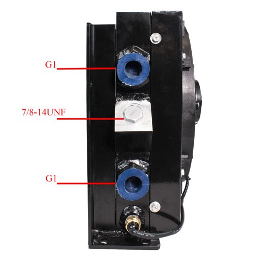 Hydraulic oil cooler with fan 100l/min 12V 24V