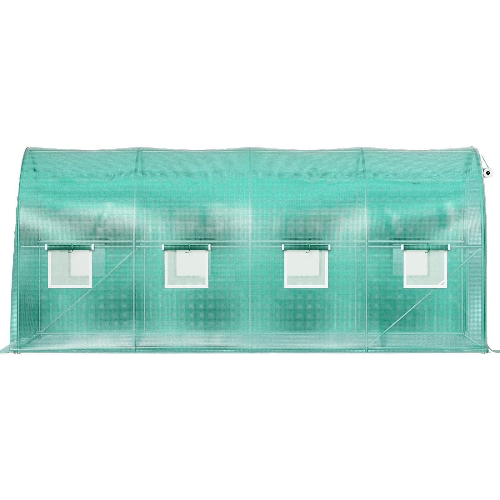 Greenhouse greenhouse 4.6 x 2.1 x 2.1 m with galvanized steel frame zip door and 6 roll-up windows in starter set
